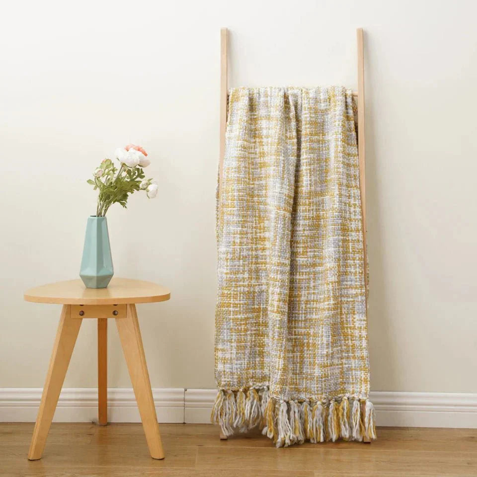 Golden Glow Knit Blanket